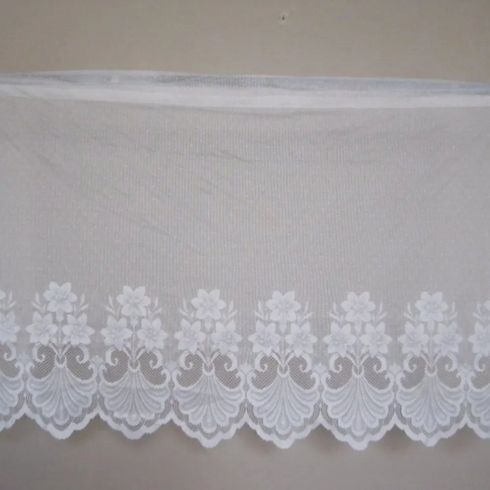 Curtain Lace Valance Floral Flower 60x35 Off White